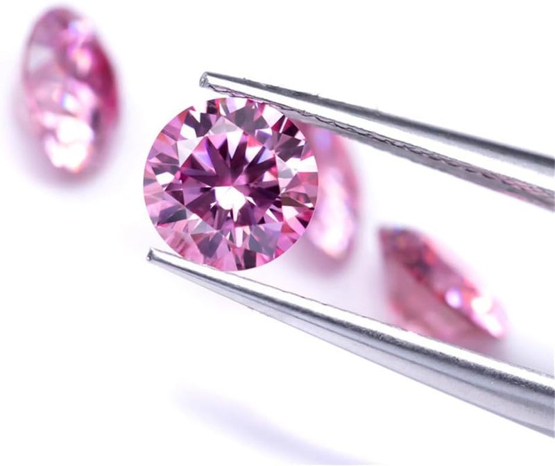 gepas Pink Color Moissanite Loose Stone 1ct 2ct 3ct Round Cut Lab Diamond VVS1 Clarity For Jewelry Making - Image 2